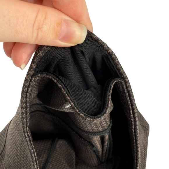 SOLD Athleta Delancey Houndstooth Tight Pants Black Brown Large Back Zip Pockets - Picture 13 of 14